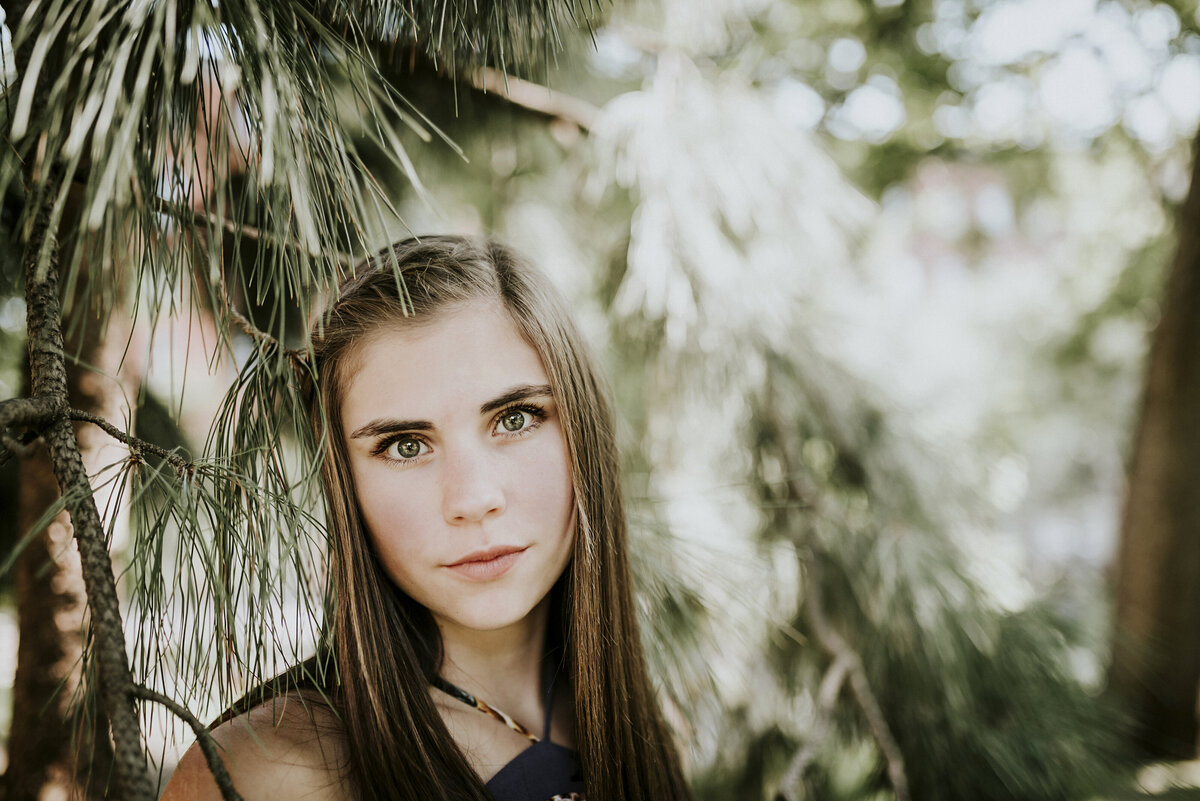 Reflect in the beauty of pondering pines with senior portraits set amidst evergreen landscapes. Shannon Kathleen Photography captures the essence of your senior story. Book your session.