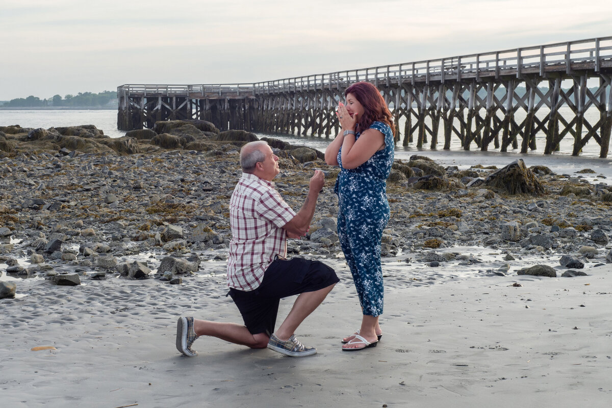 Surprise proposal at Fort Foster State Park in Kittery Maine