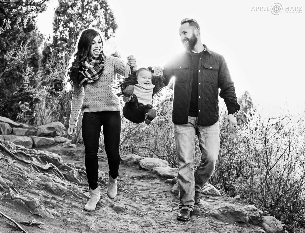 B&W Family Photography at Garden of the Gods in Colorado Springs