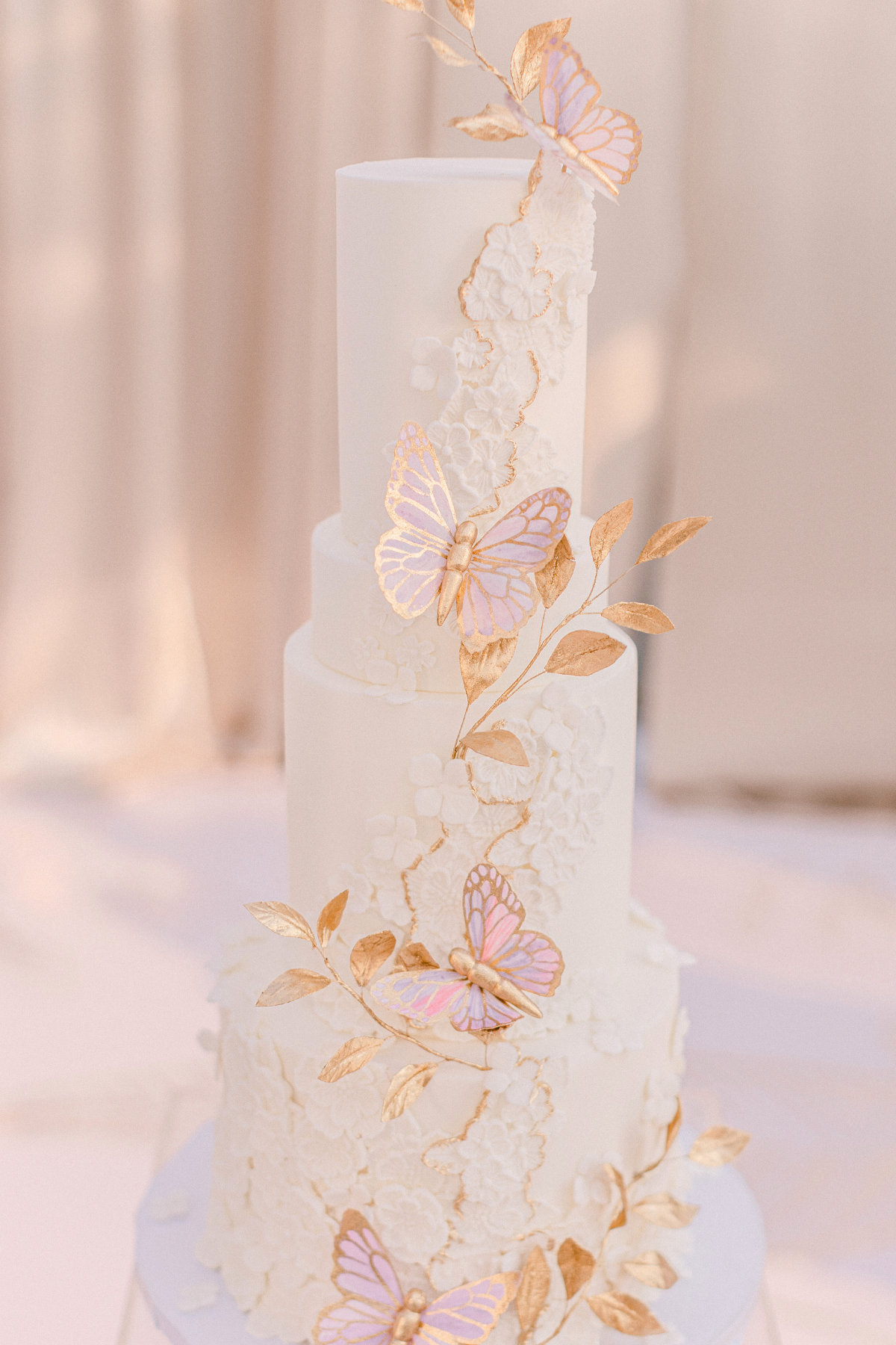wedding-reception-pink-purple-butterfly-cake