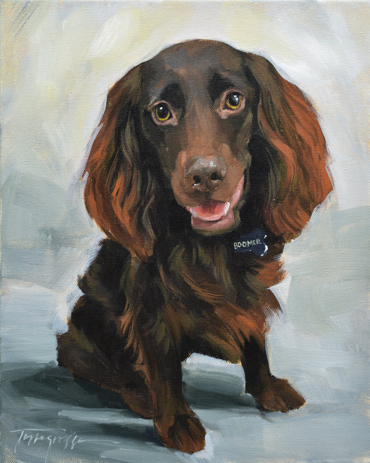 pet portrait of brown dog
