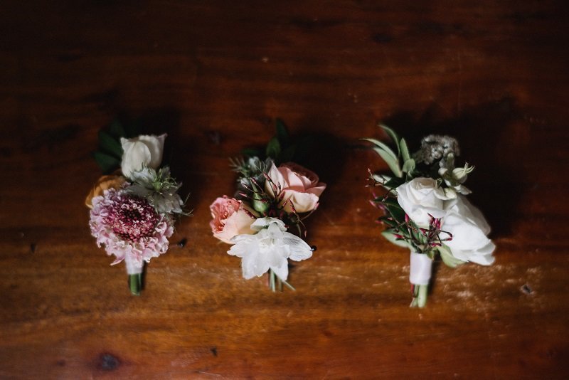 botanical boutonnieres, studio fleurette, hewing hotel wedding, urban wedding mn