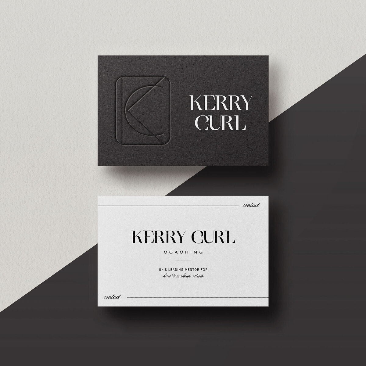Mockup of luxury brand business cards