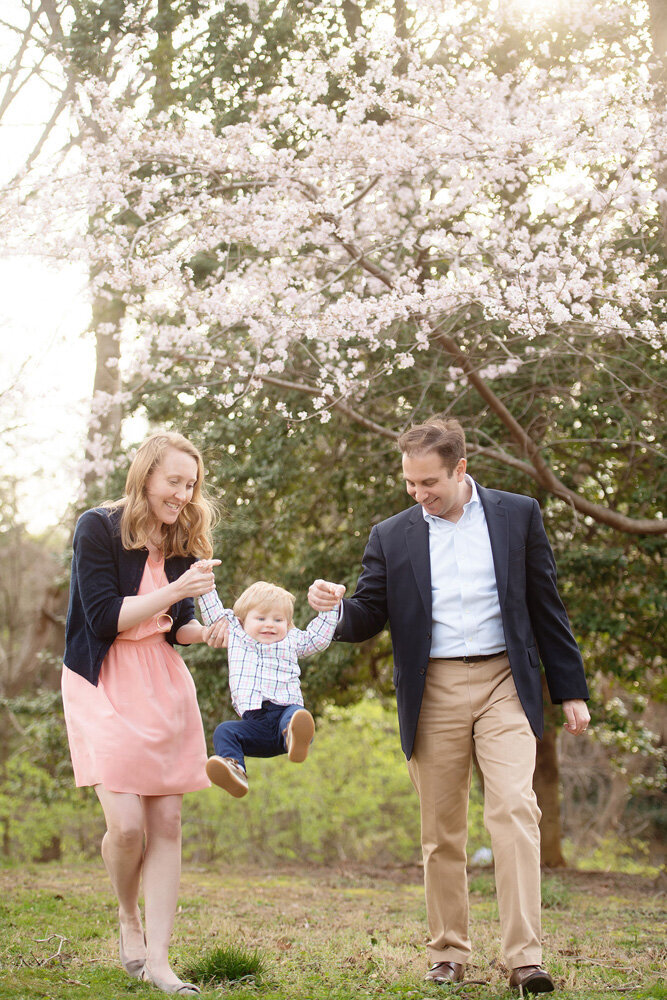 Family session of little boy and his parents