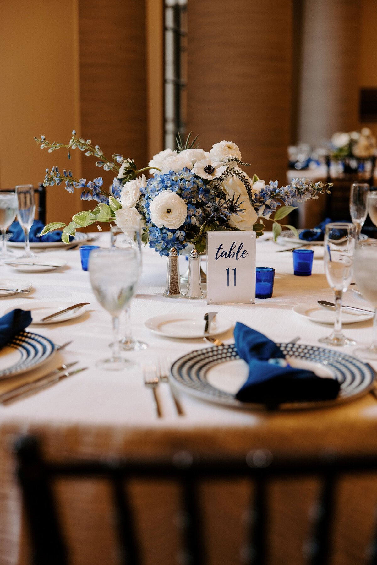 Event-Planning-DC-Wedding-Westin-Georgetown-Hotel-blue-white-centerpiece