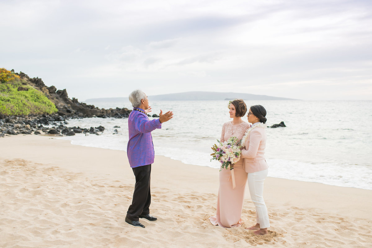 Same Sex Maui wedding photography - with minister