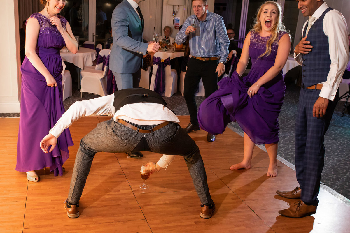 Wedding reception dancing at Sidmouth Harbour Hotel in Devon_
