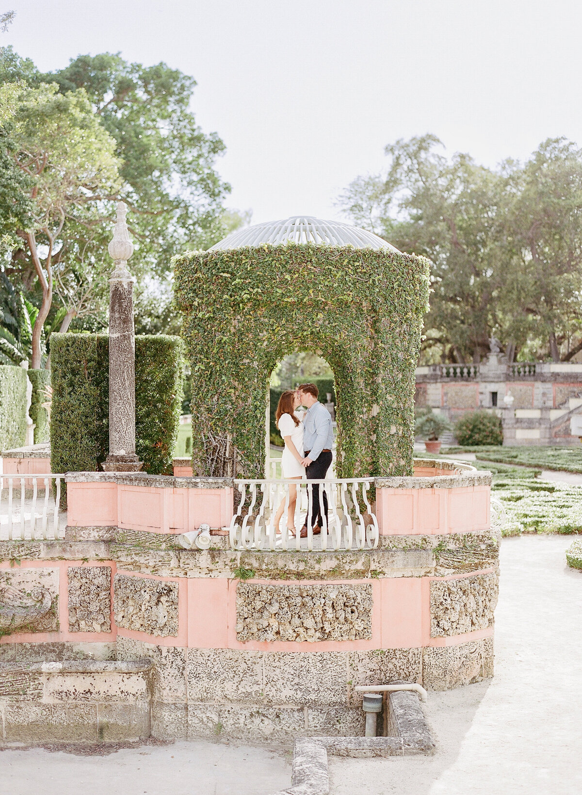 Vizcaya Engagement Session with White Dress-2