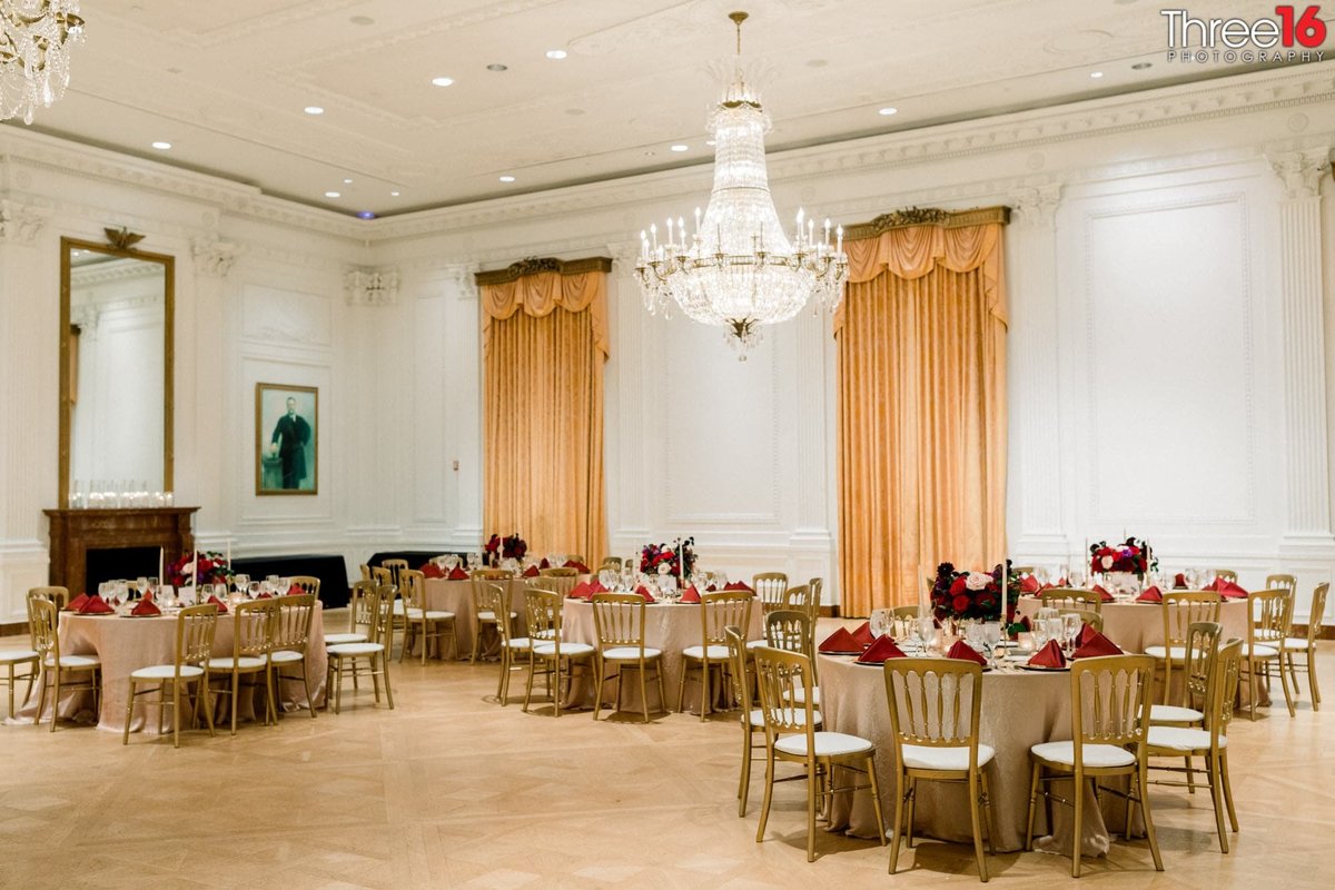 Wedding Reception setup a the Richard Nixon Library wedding venue