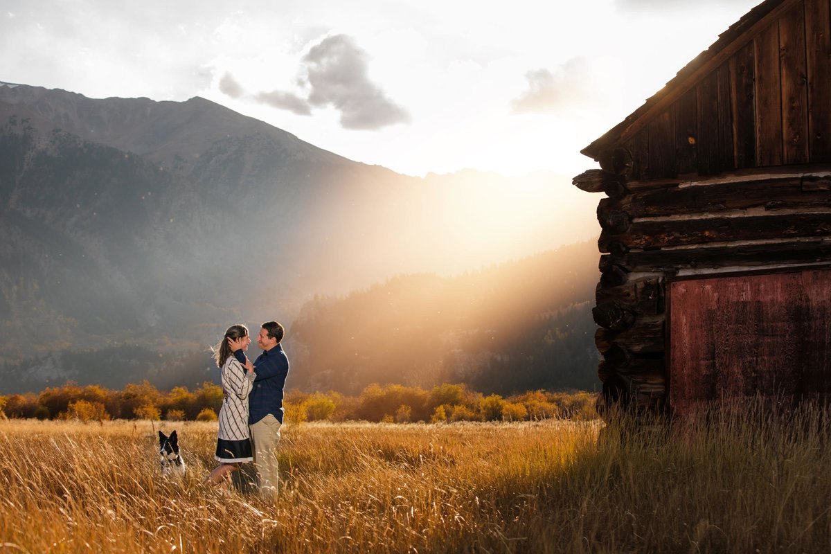 Engagement Session at Twin Lakes with dog