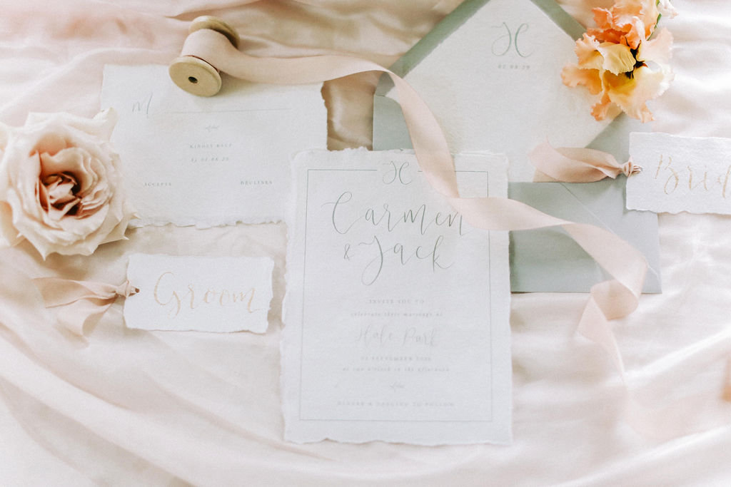 Ethereal Calligraphy Wedding Invitation Suite
