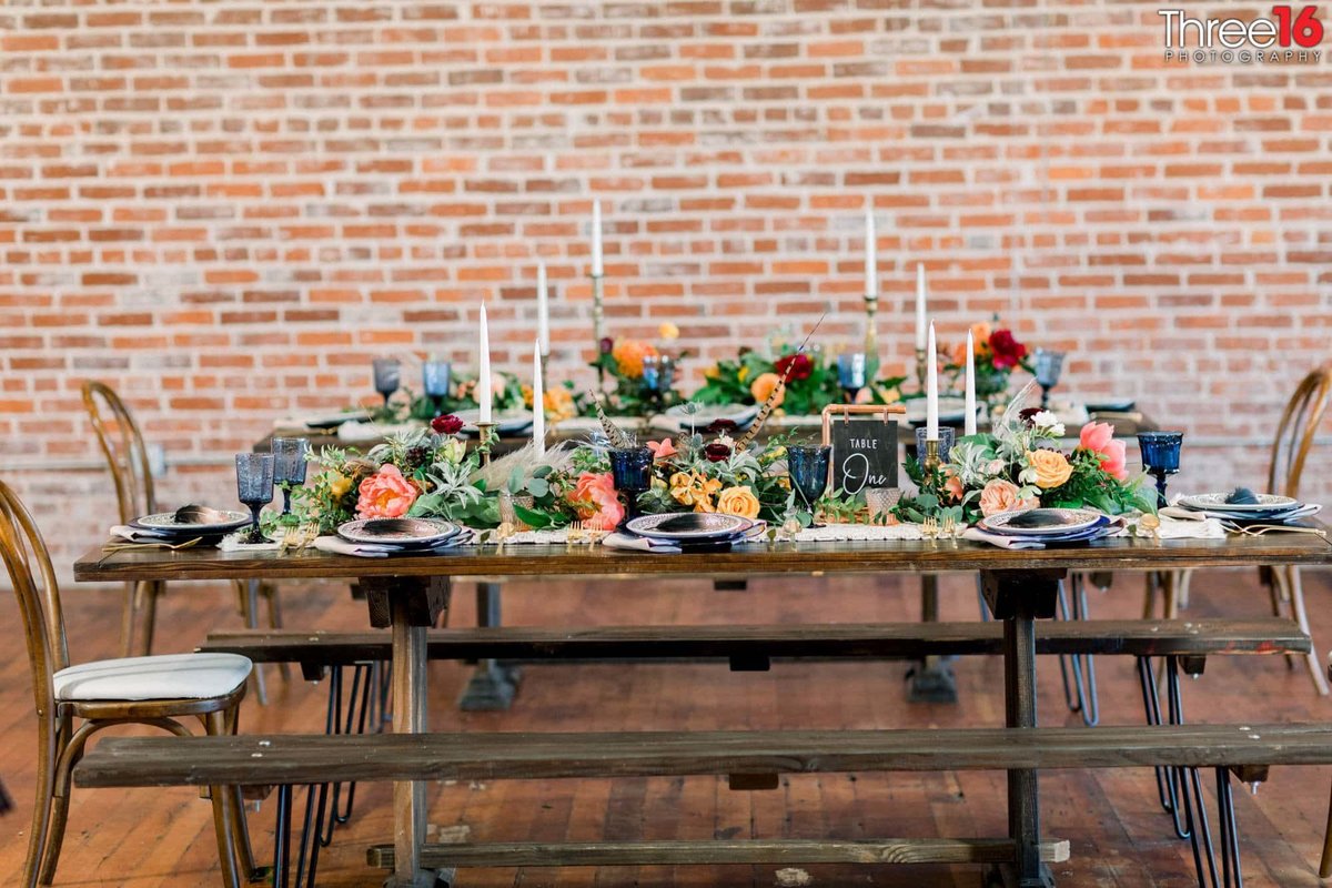 Table Decor at a wedding reception