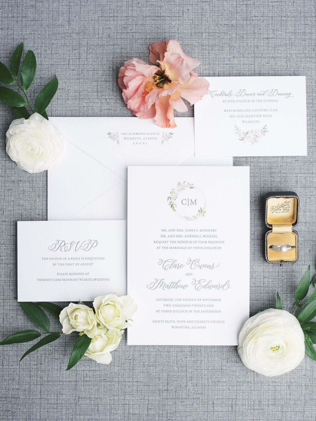 invitation-suite-westmoreland-country-club-wedding-Chicago-Wedding-Photographer-Sarah-Sunstrom-Photography