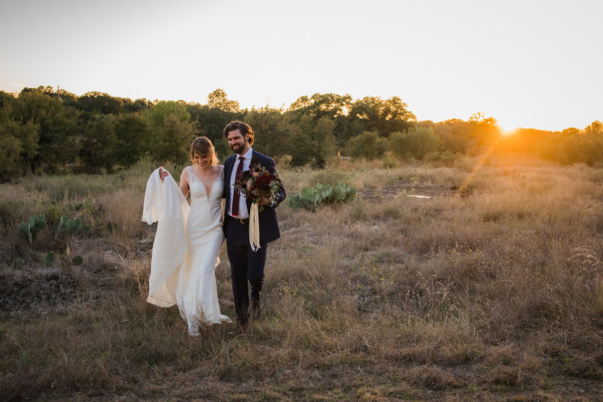 King River Ranch Golden Hour Newlywed Portrait