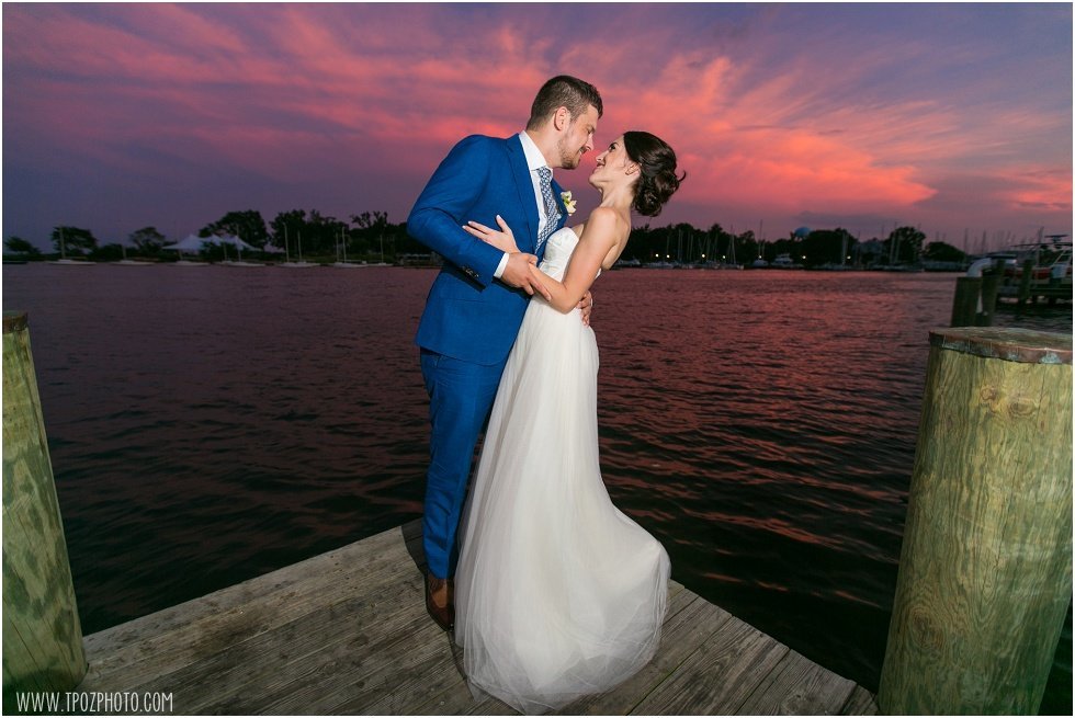 Sunset photos Annapolis Maritime Museum Wedding