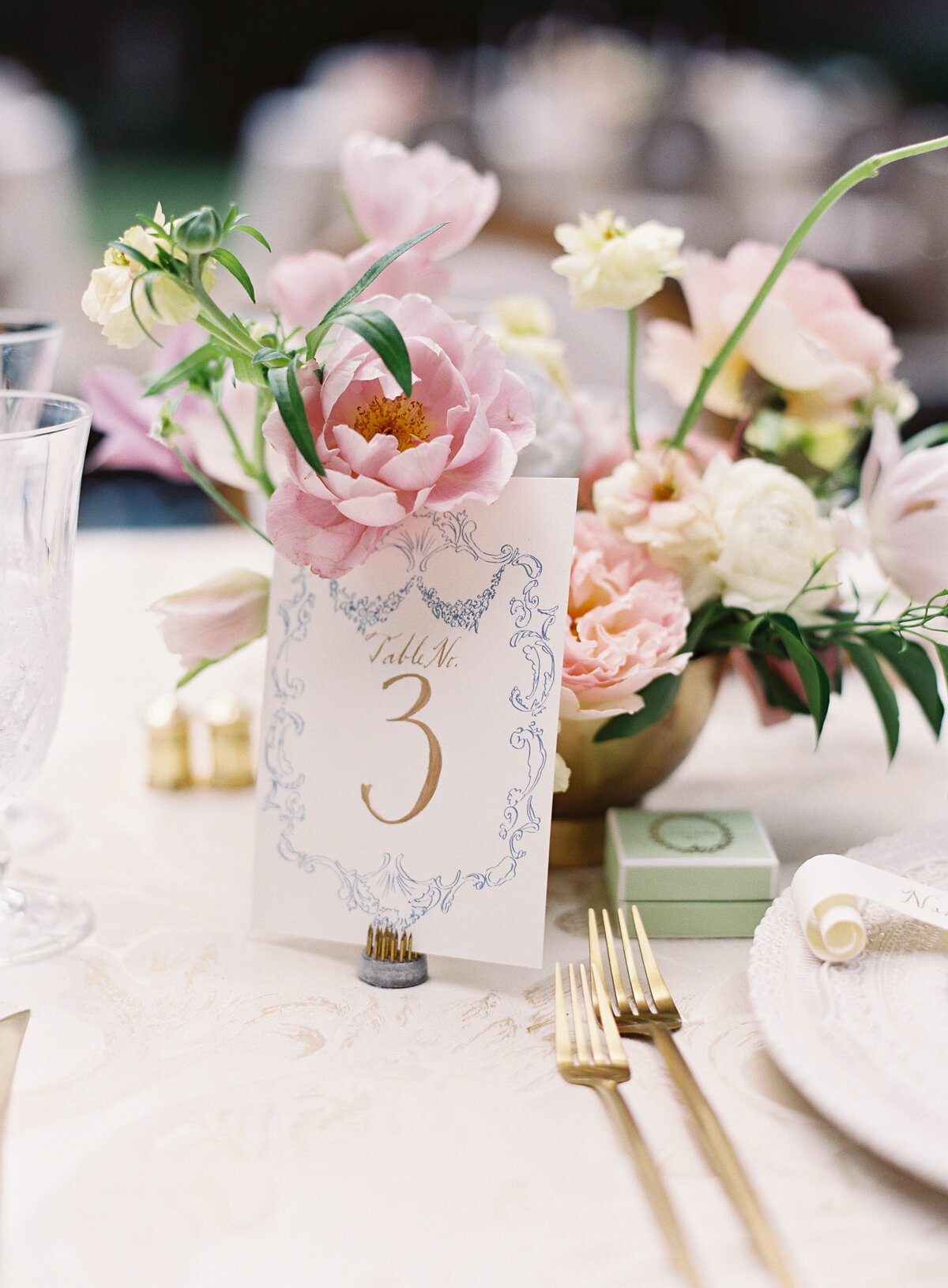 Table Number Larz Anderson House Wedding in Washington, D.C.