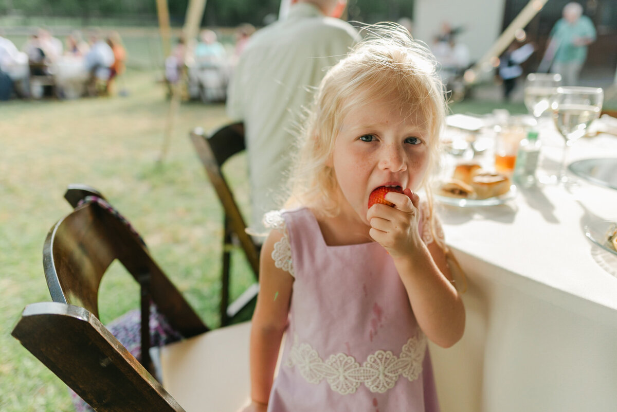 little girl at wedding reception