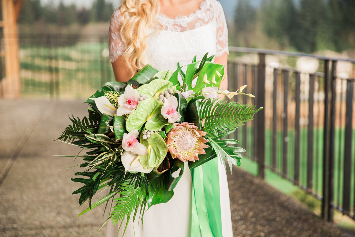 BKC4U WEDDING FLOWERS Pastel tropical bridal bouquet with orchids