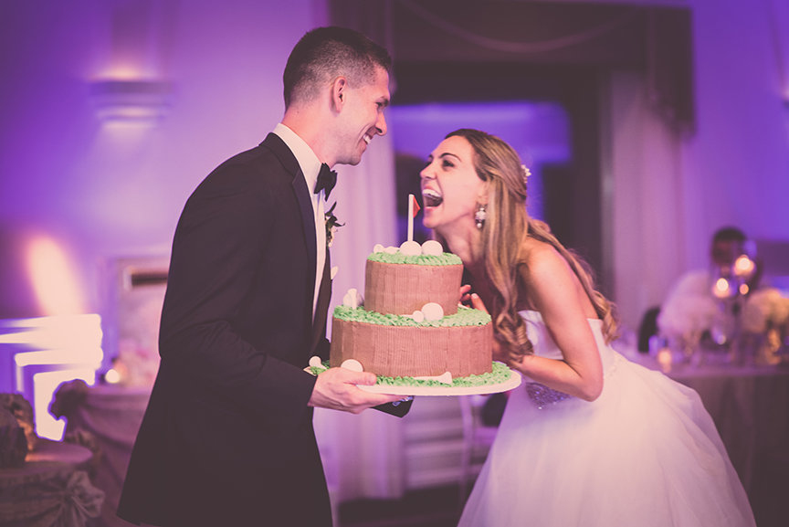 Wedding Couple with Cake - Flowerfield celebrations - Imagine Studios Photography - Wedding Photographer