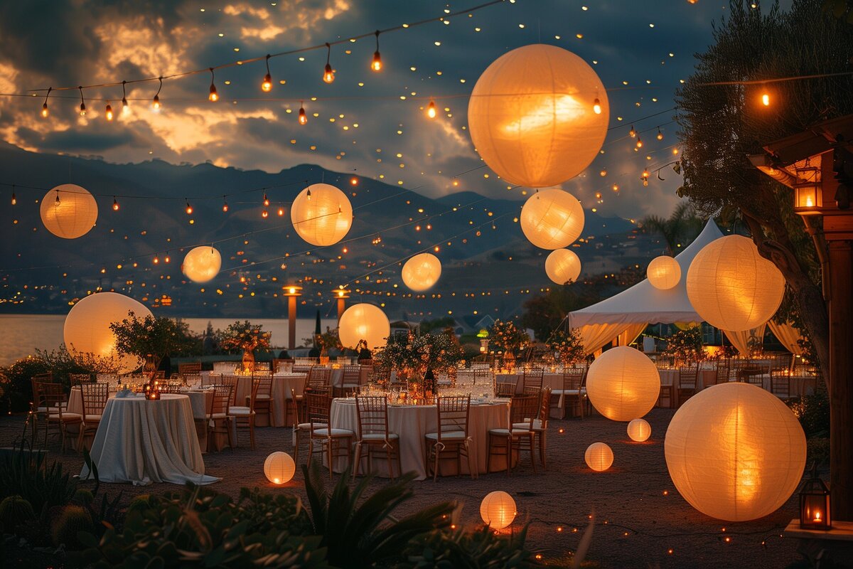 Outside Summer event with paper lanterns
