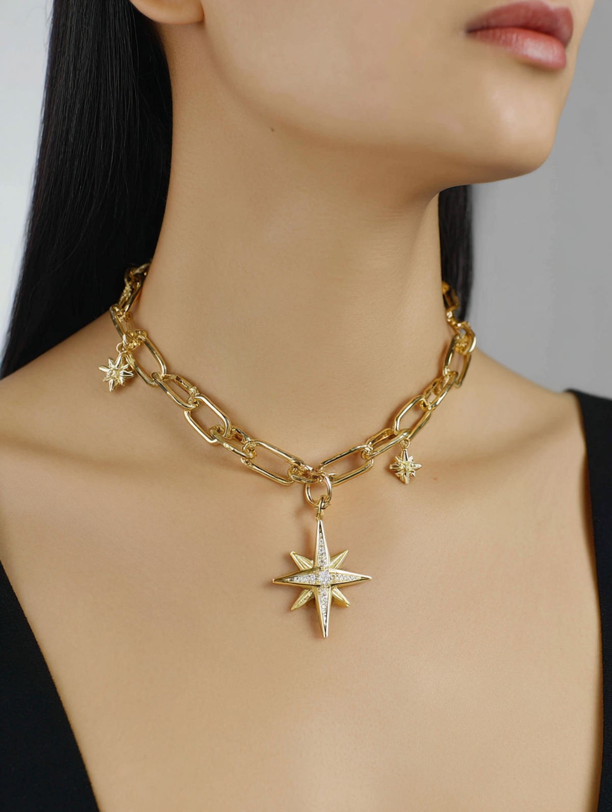 Gold Star Necklace Close-Up