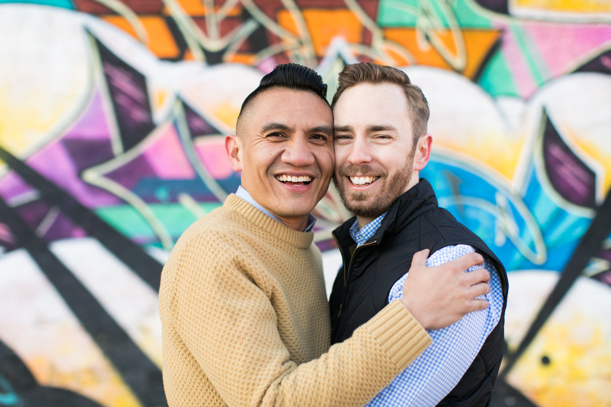 Baltimore gay engagement session graffiti alley