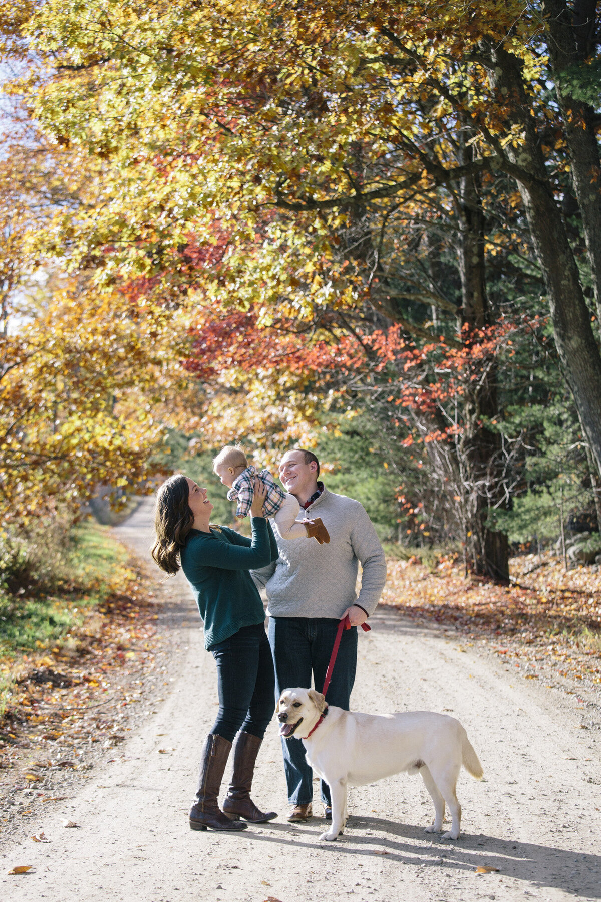 Family photo session with dog  by New Hampshire family photographer