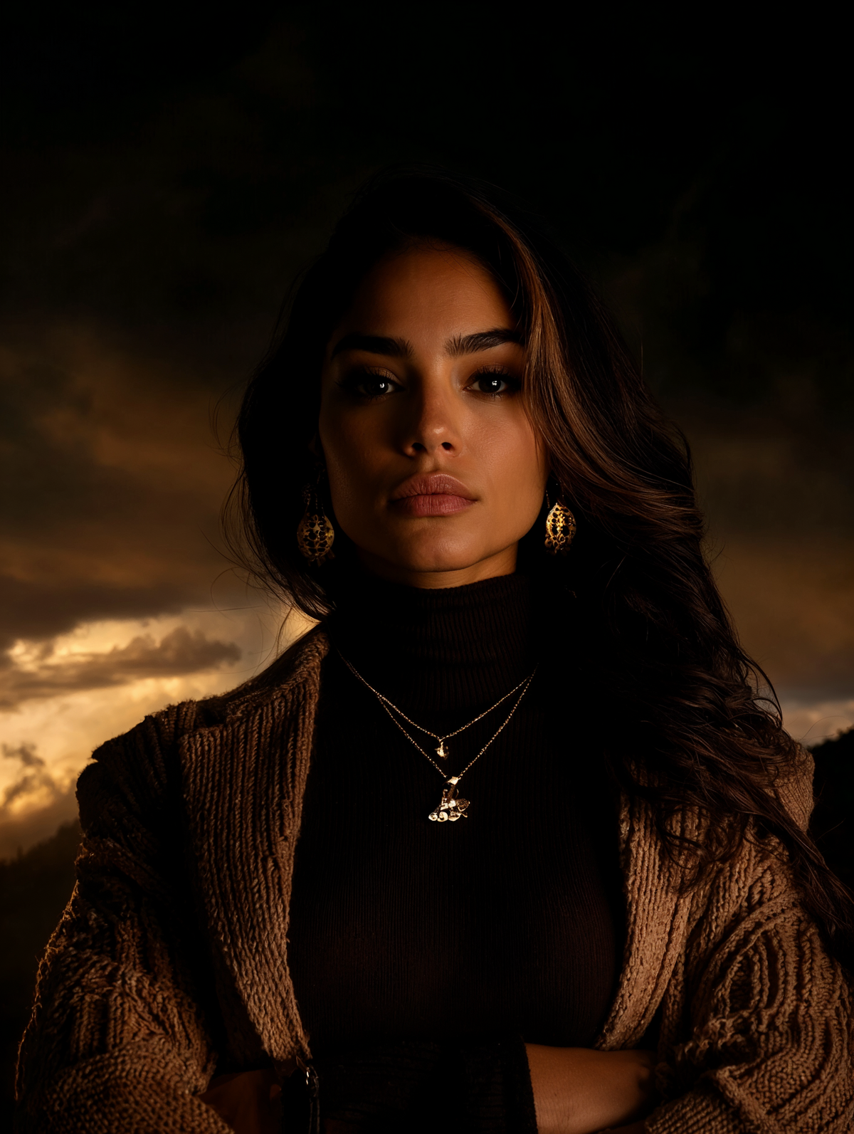 Confident Woman Sunset