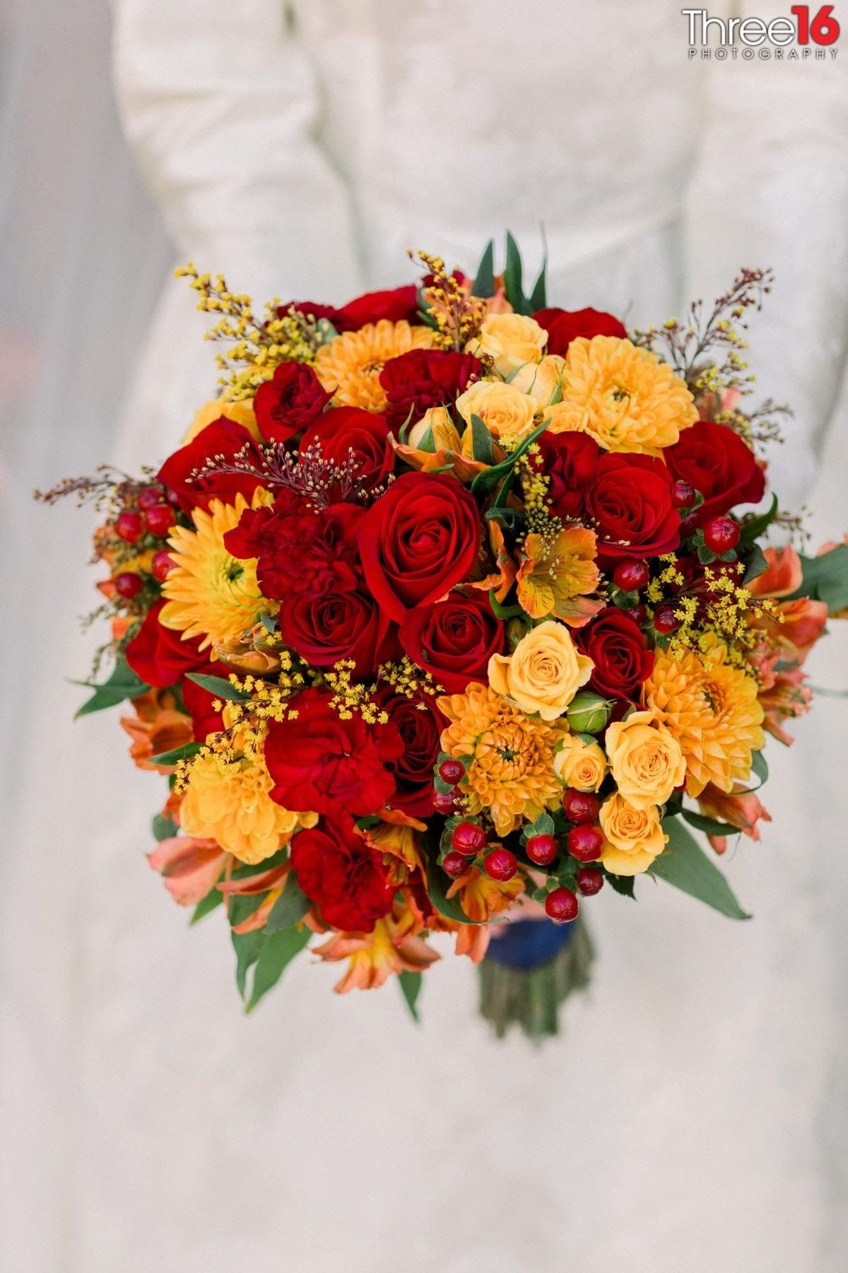 Bride's colorful bouquet