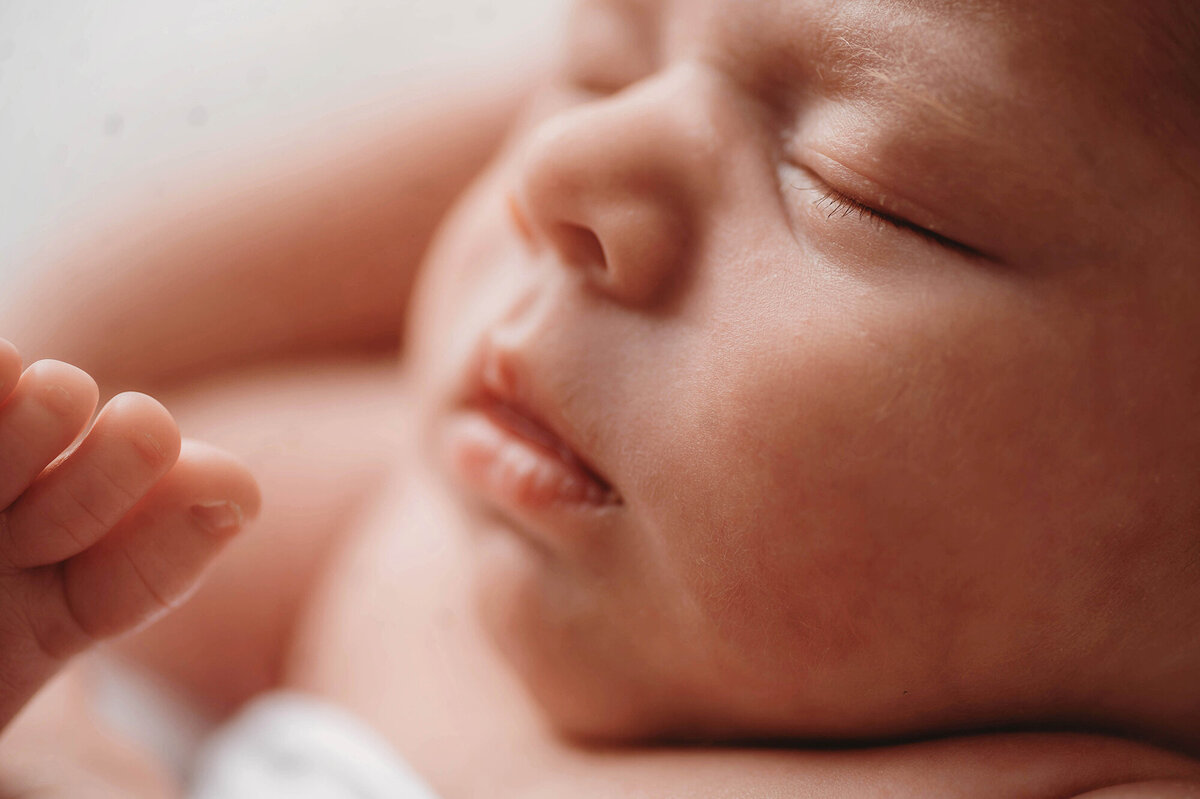 Macro Detail Images of Newborn Baby during Newborn Photoshoot in Asheville.