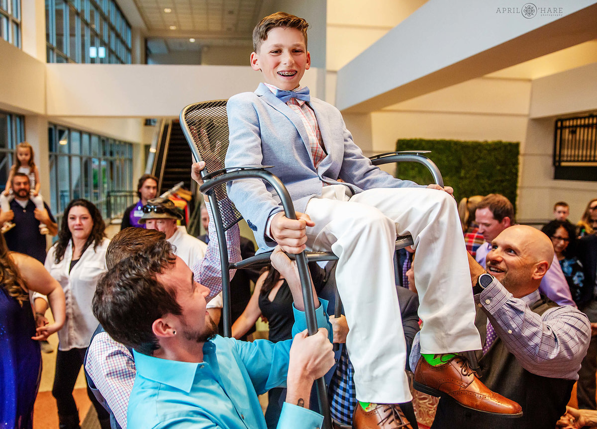 Horah-Chair-Dance-at-Jewish-Bar-Mitzvah-Party-at-Coors-Field-in-Denver-Colorado