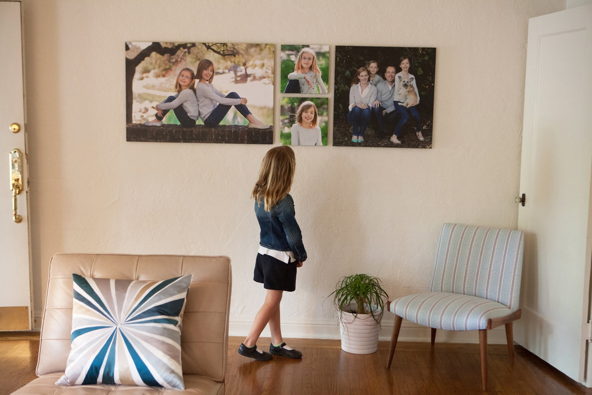 Family Photography shown with Wall Art