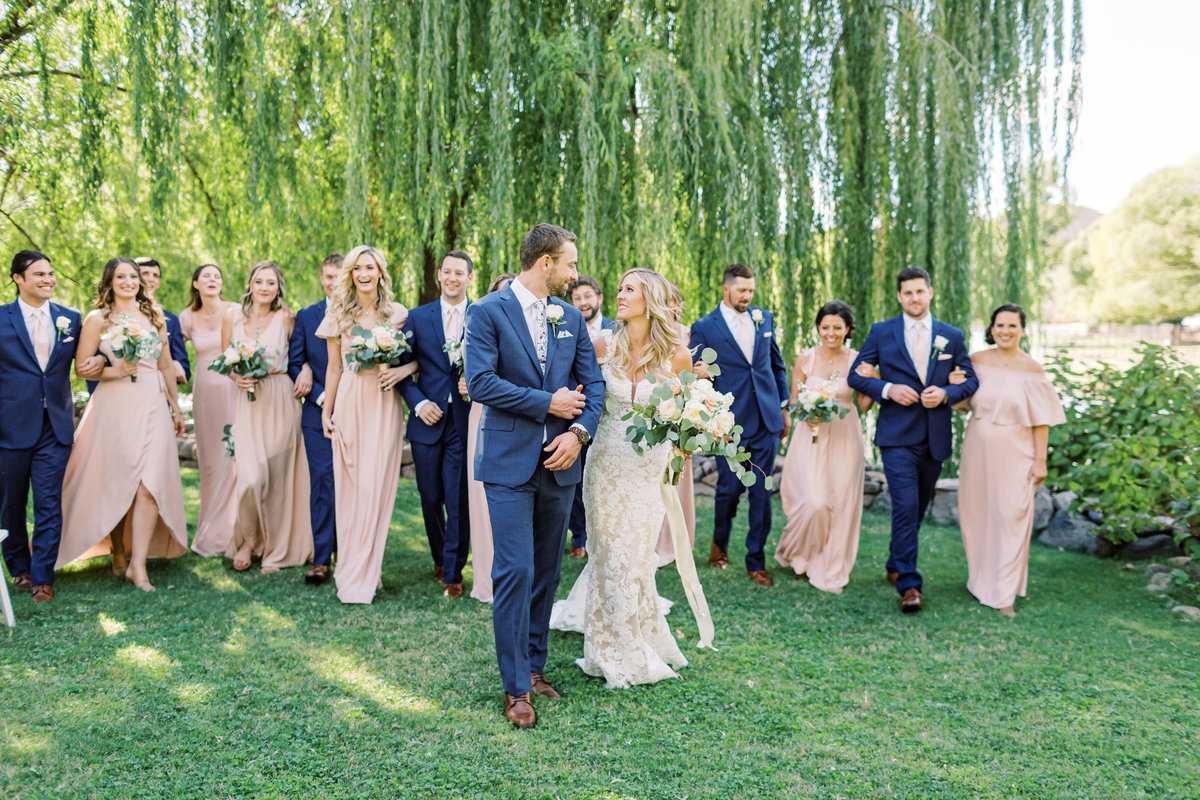 Page Springs wedding under willow tree at Dancing Apache Ranch