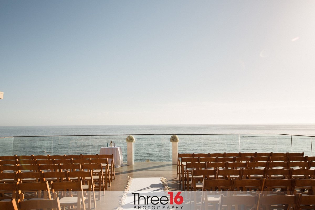 Wedding Ceremony setup at the Surf & Sand Resort in Laguna Beach