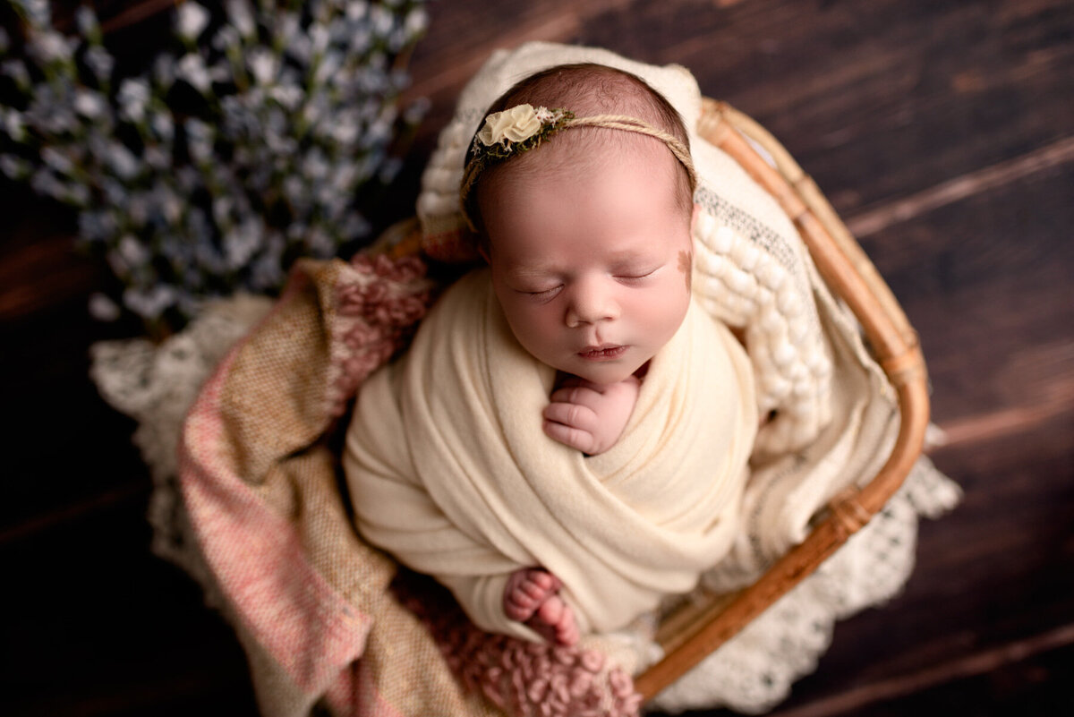 Brighton Newborn Photography wrapped sleeping by For The Love Of Photography