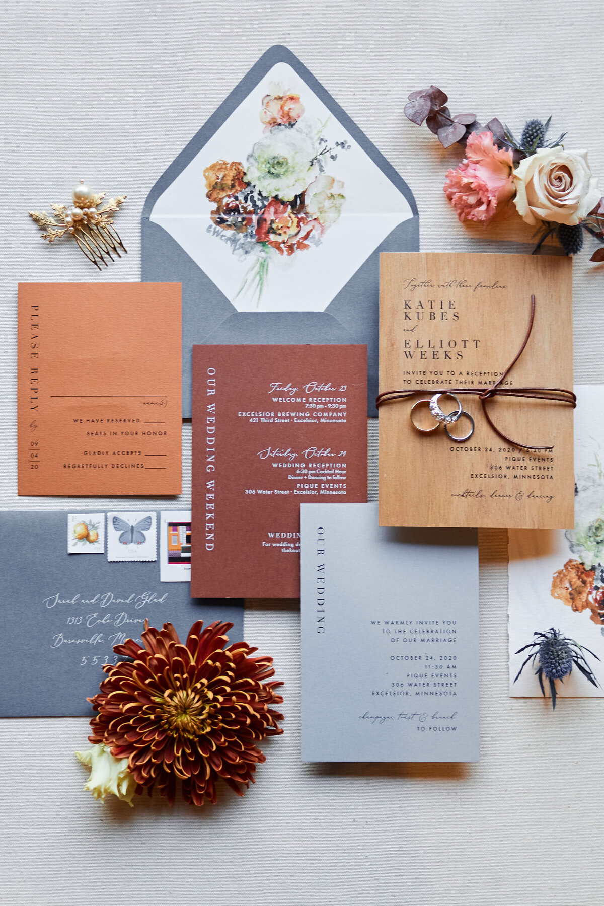fall wedding paper styling, studio fleurette