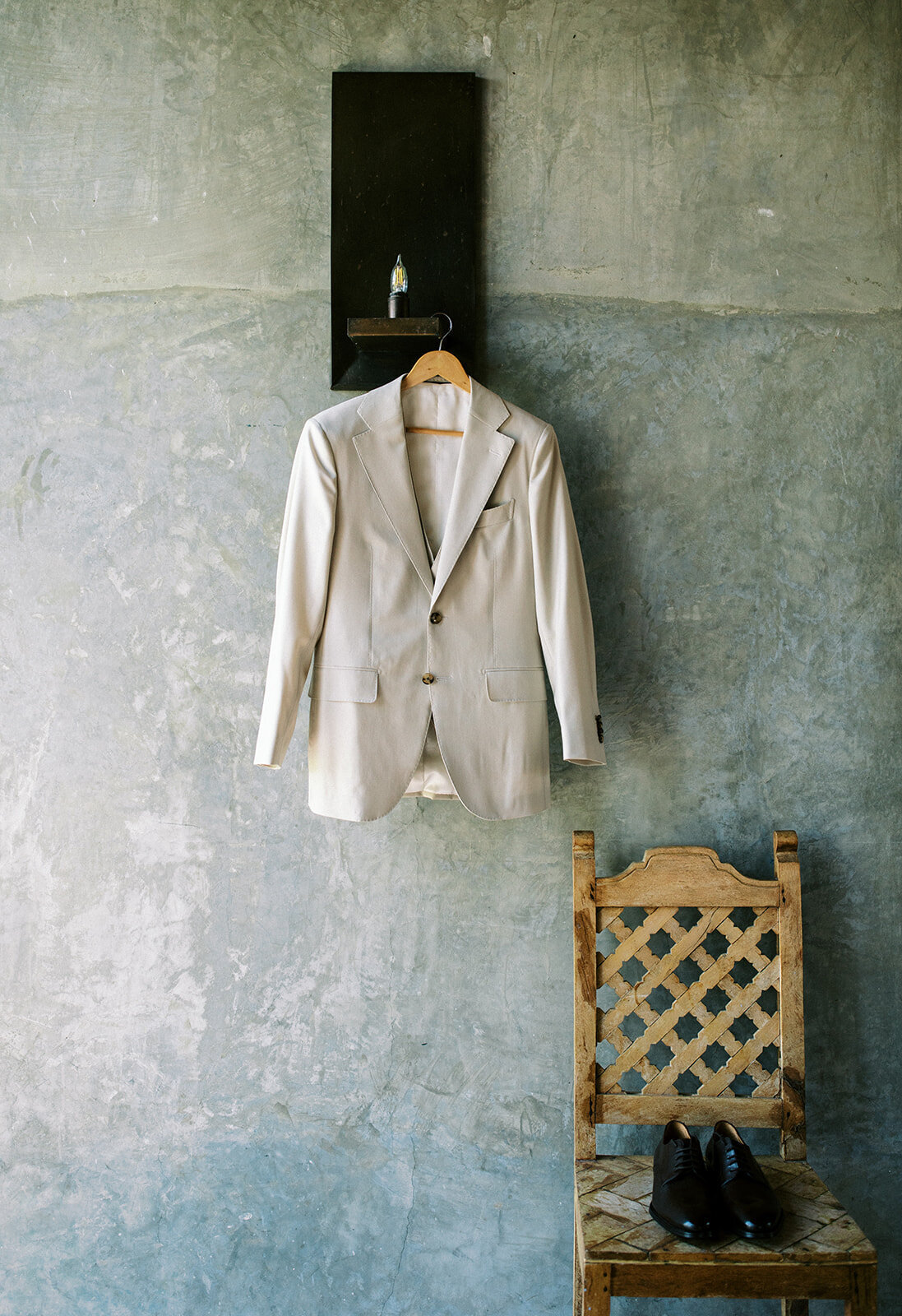 tan groom suit jacket for mexico destination wedding