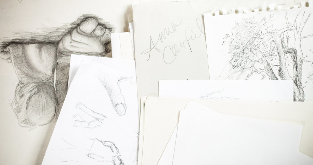 assortment of drawings and sketches from anna canfield art