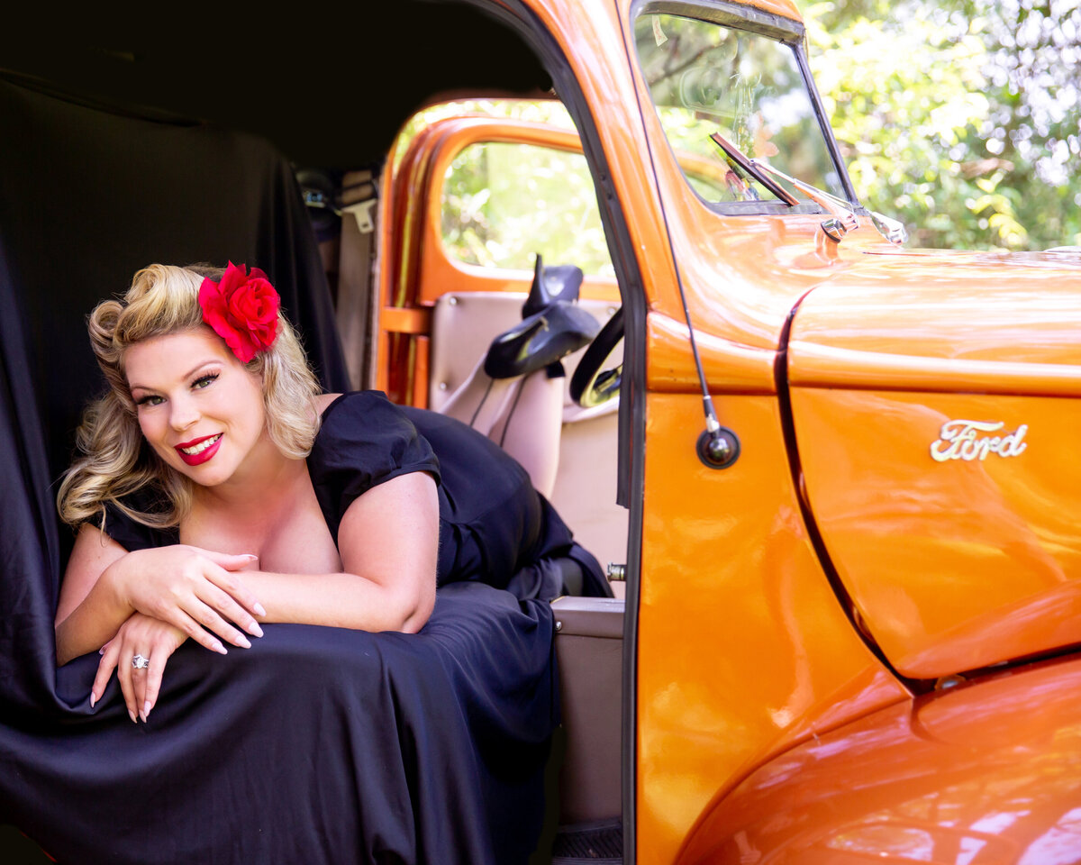 goddess studio pinup boudoir old ford pickup vintage