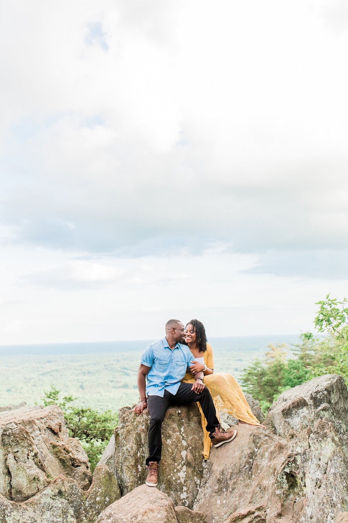 engagement session on crowders mountain near charlotte nc