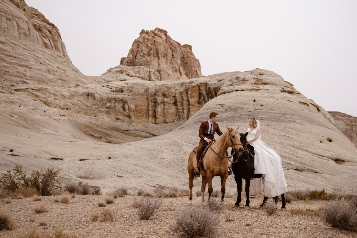 Luxurious elopement at Amangiri resort in the desert with horseback riding