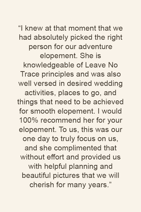 Elopement Photographer Reviews