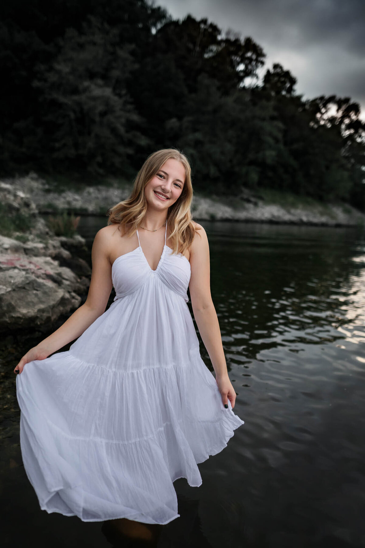 white dress in water