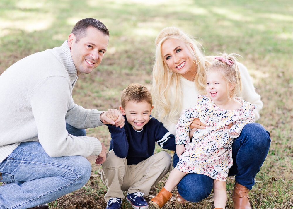 Outdoor family portrait session at a park in Wake Forest, NC