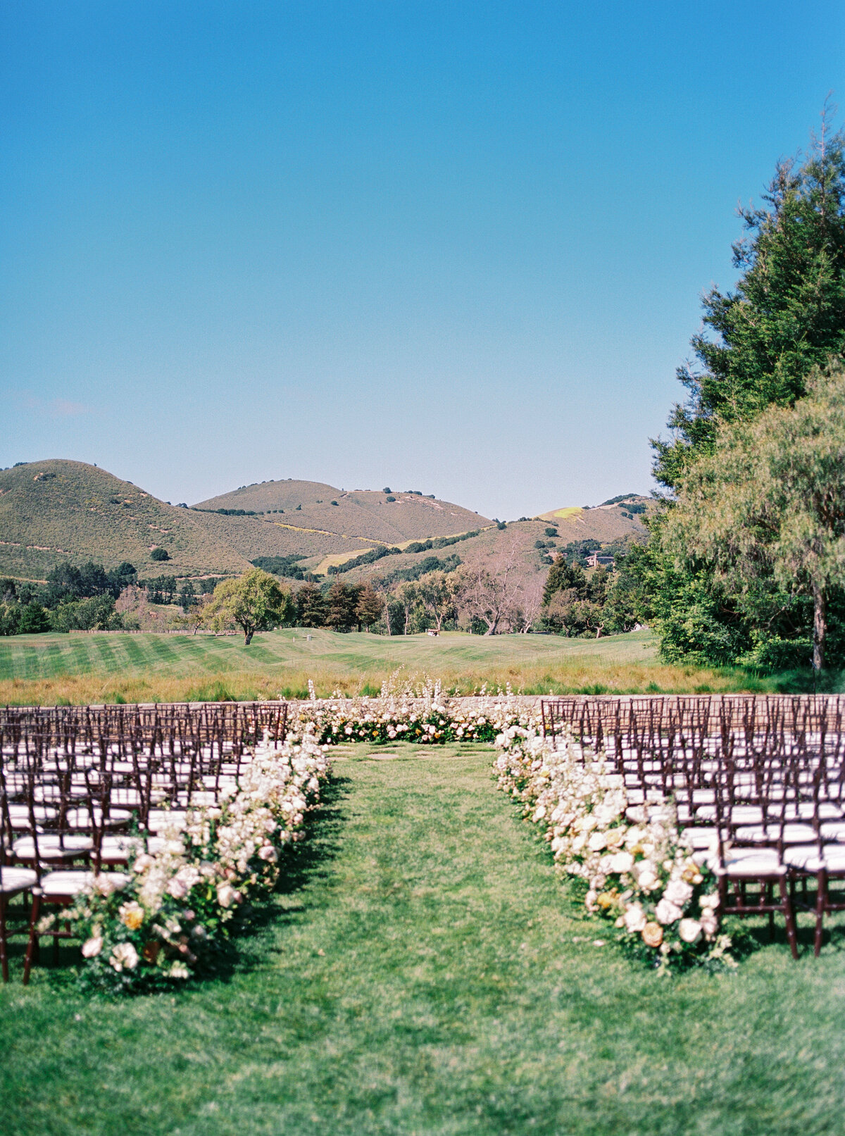 outdoor california floral wedding ceremony