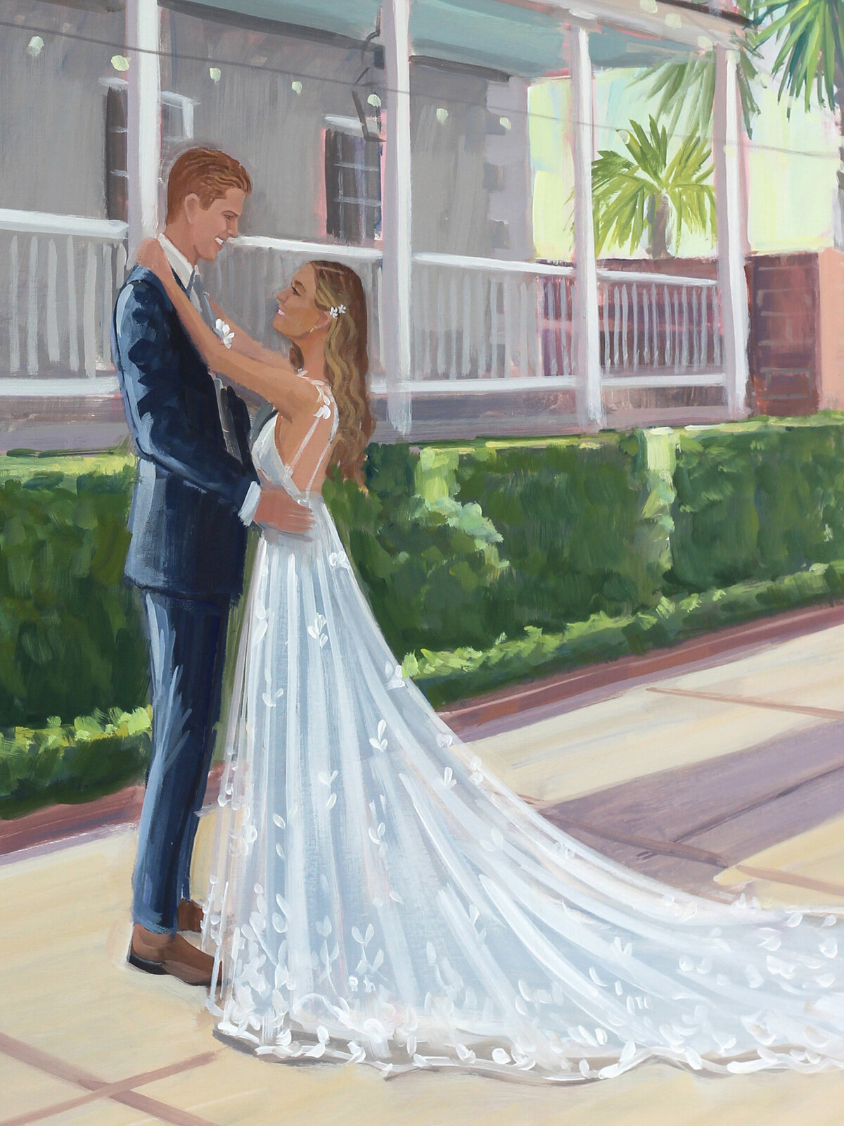 Charleston Live Wedding Painter, Ben Keys, at The Gadsden House venue in downtown Charleston