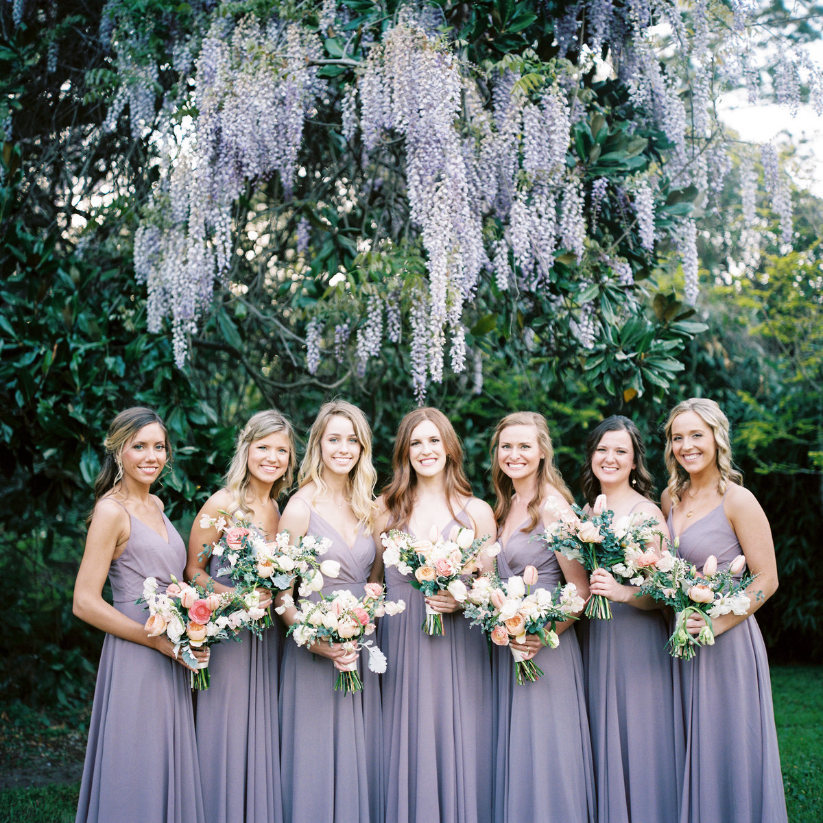 Magnolia Plantation Wedding in Spring Color Bridesmaids