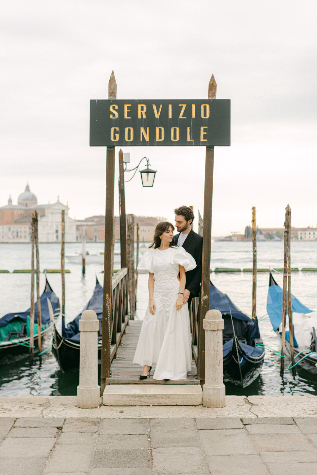 engaged couple in Venice