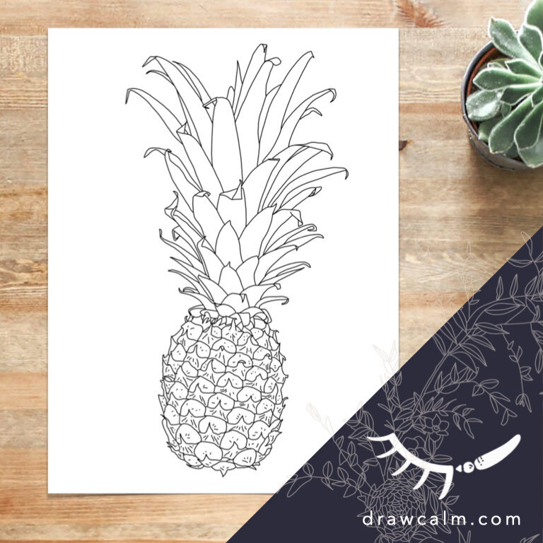 coloring-page-pineapple