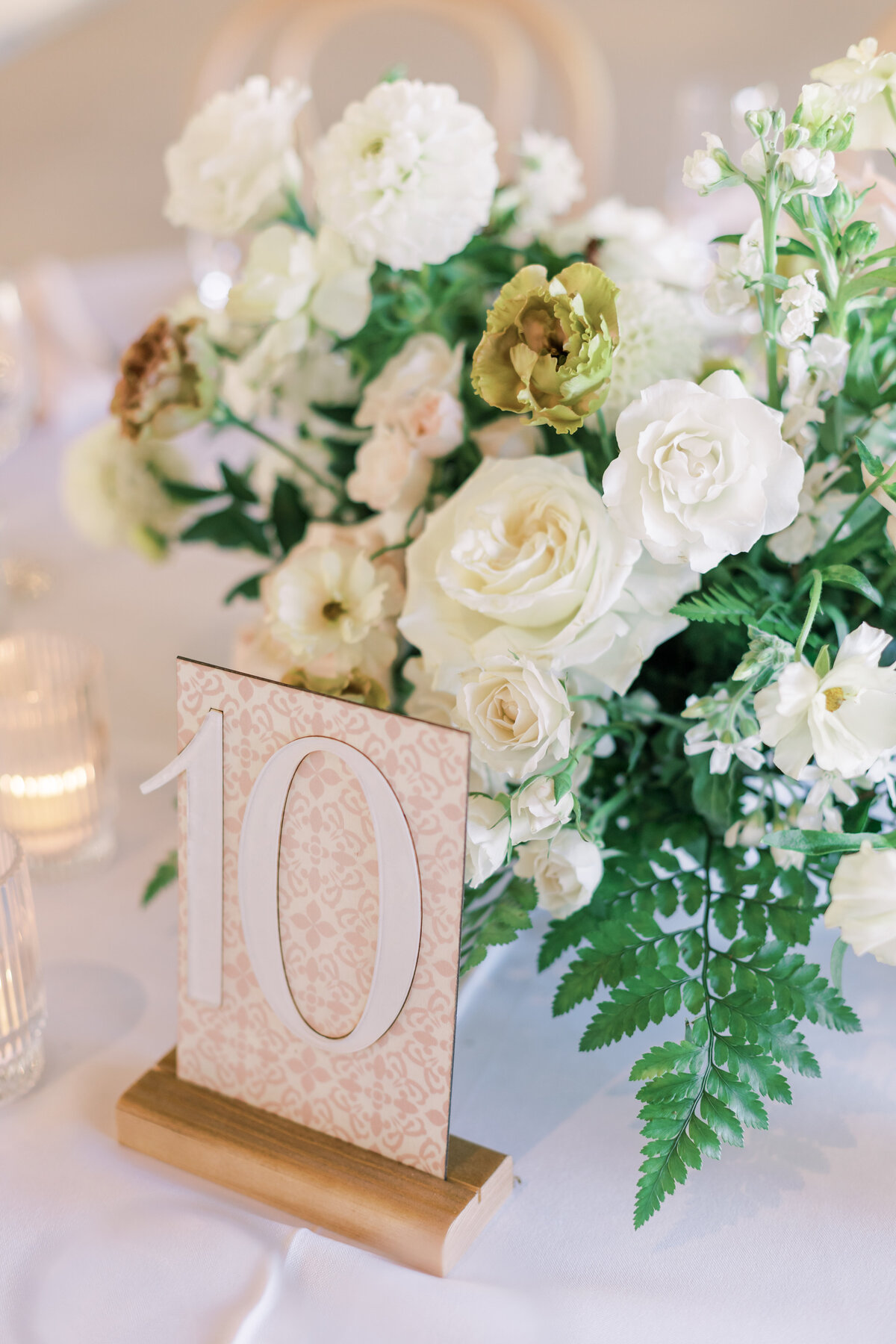 Pink and White Table Numbers